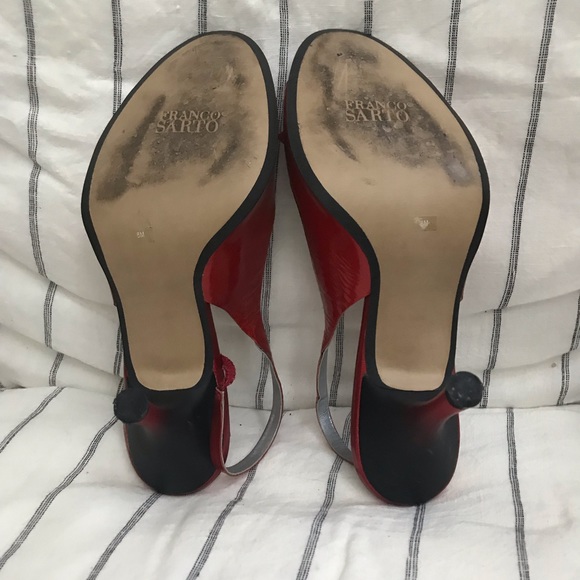 Franco Sarto Ruby Red Peep-Toe Sling-backs - Picture 3 of 3